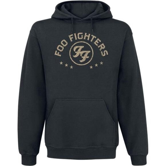 Foo Fighters Unisex Pullover Hoodie Arched Stars Black